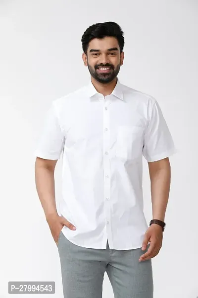 Premium Mens Regular Fit Formal Shirt White-thumb0