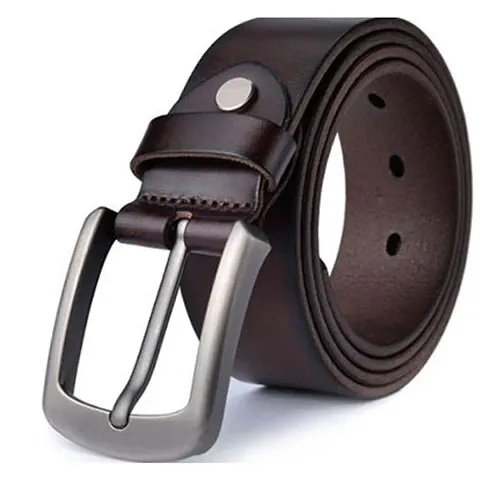 TB_Men's Classy Genuine Leather Belt With Stainless Buckle