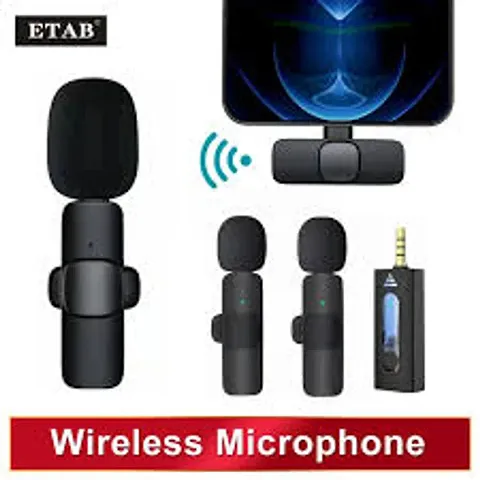 3 in 1 K8 Wireless Microphone, Digital Mini Portable Recording Clip Mic with Receiver for All Android Lightning Mobile Phones Camera Laptop for Vlogging YouTube Online Class, Zoom Call