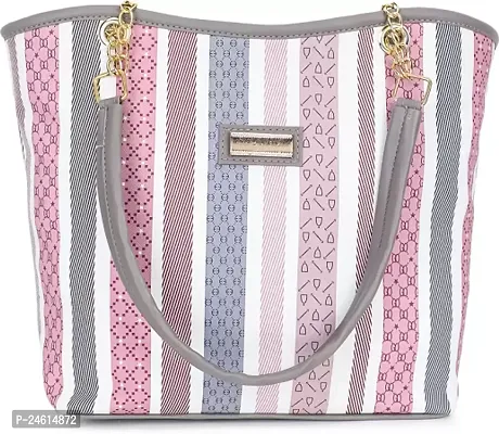 Stylish Multicoloured PU Striped Handbags For Women-thumb0