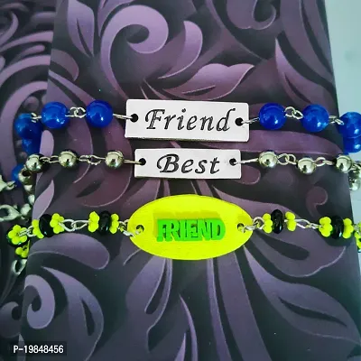 M Men Style Friendship Day Couple Beaded Multicolor Metal Bracelet For Friend Brother Sister Dad-thumb0