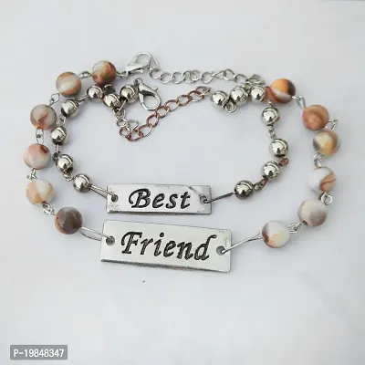 M Men Style Friendship Day Couple Beaded Multicolor Metal Bracelet For Friend Brother Sister Dad