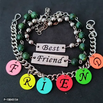 M Men Style Friendship Day Couple Beaded Multicolor Metal Bracelet For Friend Brother Sister Dad-thumb0