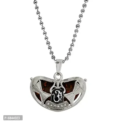 Religious Jewelry Hindu Lord Shiva Trishul Pind Yoga Om Rudraksha Bead Locket With Chain Temple Jewelry Pendant For Men And Boys-thumb0