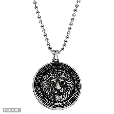 Animal King Lion Head Locket Gift for Husband And Friend  Silver Stainless Steel Pendant For Unisex