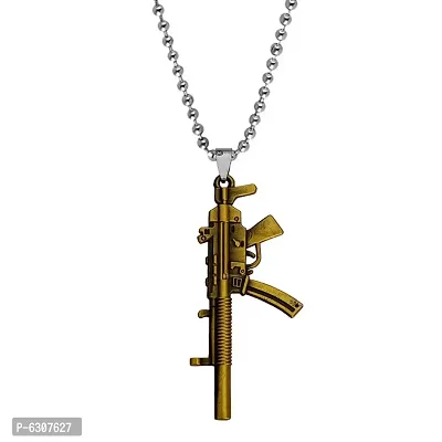 M Men Style Anitque Bronze Gun Pendant Necklace Chain For Men And Women-thumb0