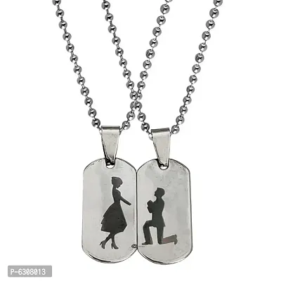 M Men Style Valentine Day Gift  l Cute Girl And Boy Lovers Couple Proposal Locket Dual-thumb0