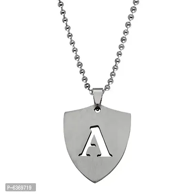 Men Style English Alphabet Initial Charms A Letter Stainless Steel Pendant Chain For Men And Women