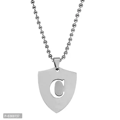 M Men Style English Alphabet Initial Charms C Letter Stainless Steel Pendant Chain For Men And Women