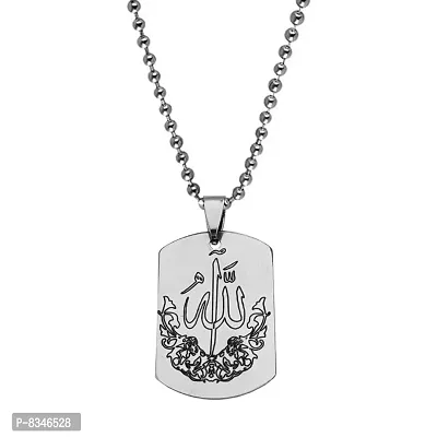 M Men Style Religious Allah Prayer Muslim Jewelry Silver  Stainless Steel Pendant