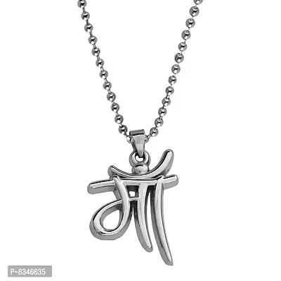 M Men Style Mothers Day Special Maa Letter Design Silver Zinc Metal Pendant-thumb0