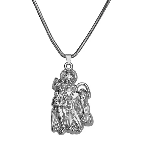 Shiv Jagdamba God Hanuman Pendant for Men Women Lord Bajrang Bali Locket for Good Health Wealth 22 inch Snake Chain