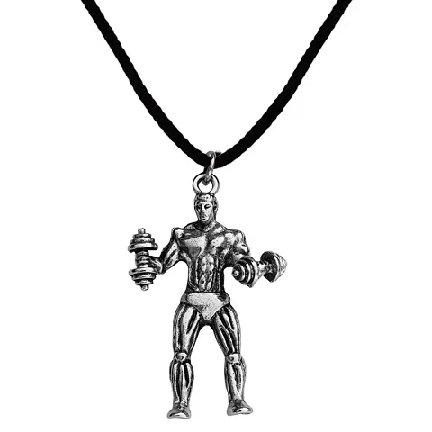 Men Style Bodybuilder Dumbbell Men Fitness Strong Bodybuilding Stainless Pendant