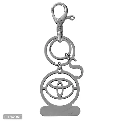 M Men Style Personalized Automotive  Toyota Car Logo With Alphabet S  Keychain Silver Stainless Steel Keychain For Men And Women