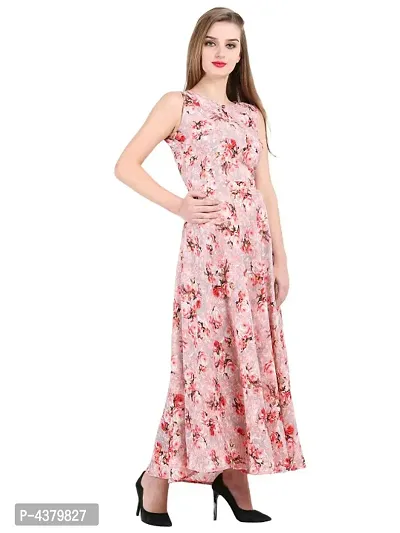 Nikayra Women's Pink Flower Maxi Dress-thumb0