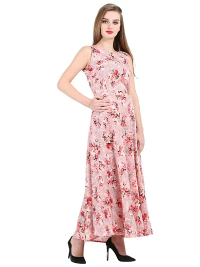 Printed Crepe Long Dresses