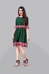 Classy Rayon Dress With Fringes For Women-thumb1