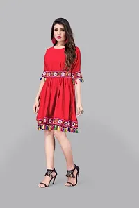 Classy Rayon Dress With Fringes For Women-thumb4