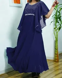 Blue Faux Georgette Dresses For Women-thumb1