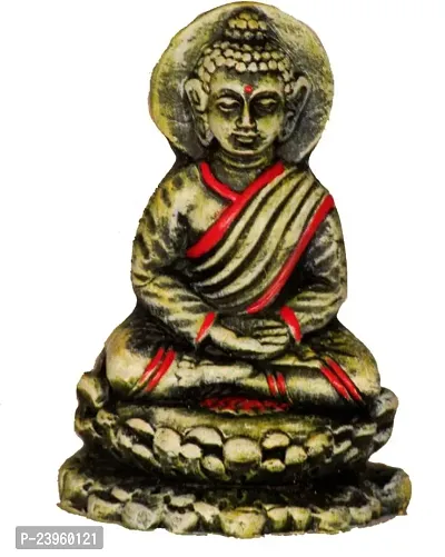 Buddha Statue For Home Decor | Buddha Statue For Home Decor Decorative Showpiece - 11.5 Cm(Terracotta, Grey) In Pack Of 1-thumb0