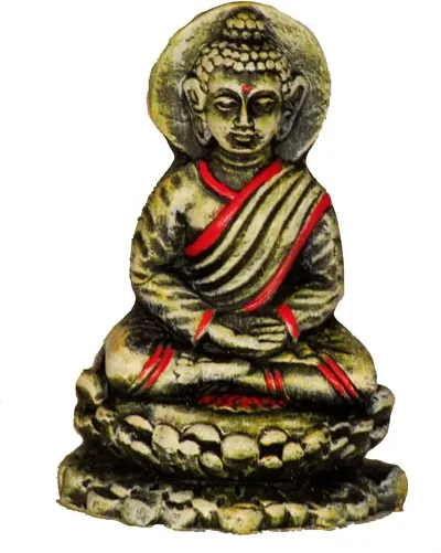 Buddha Statue For Home Decor | Buddha Statue For Home Decor Decorative Showpiece - 11.5 Cm(Terracotta, Grey) In Pack Of 1