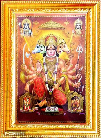 Hanuman Ji With Shree Ram Ji Sita Ji And Mehendipur Balaji , Salasar Balaji Religious Frame In Pack Of 1
