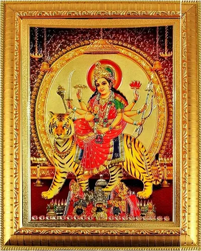 Goddess Durga Ma God Photo For Pooja | Hindu Bhagwan Devi Devta Photo | God Photo Frames | Wall Decor Photo Frame | Photo Frame Religious Frame In Pack Of 1
