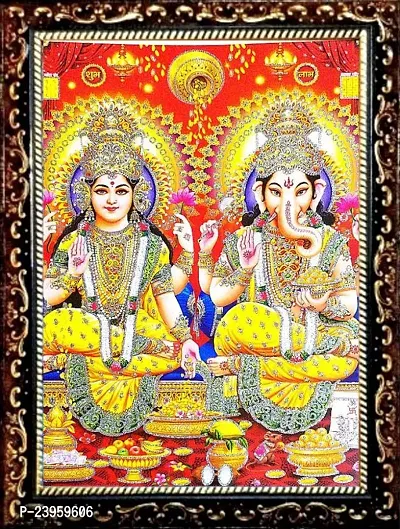 Laxmi Ganesh Saraswati Photo Frame Religious Frame In Pack Of 1