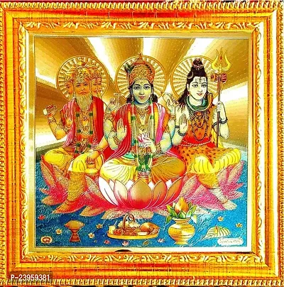 Brahma Vishnu Mahesh Photo Frame | Shiv Ji | Vishnu Ji | Brahma Ji Religious Frame In Pack Of 1