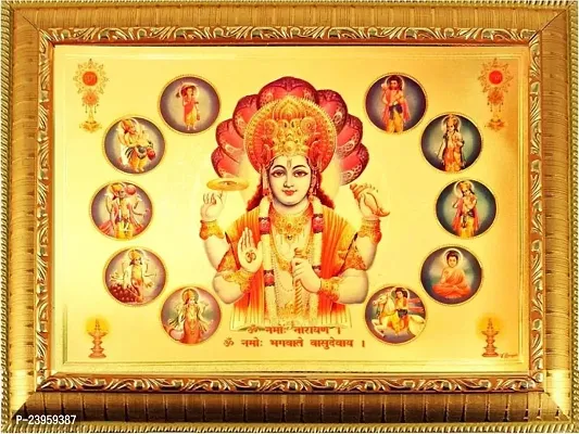 God Vishnu Dashavatara Photo Frame Religious Frame In Pack Of 1