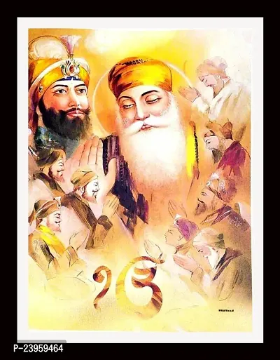 Big Size Guru Nanak Dev Ji Painting ( 48 X 37 Cm ) Religious Frame In Pack Of 1-thumb0