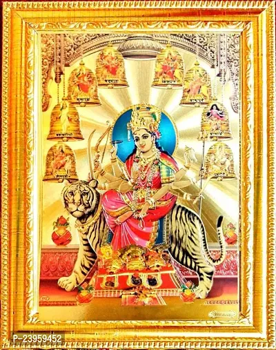 Nav Durga Maa God Photo With Frame For Pooja Religious Frame In Pack Of 1-thumb0