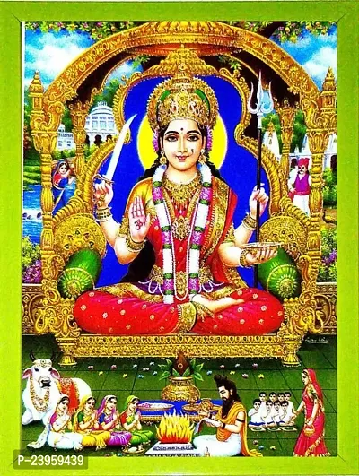 Jai Santoshi Maa | Santoshi Maa | Hindu Folklore |Goddess Photo Religious Frame In Pack Of 1