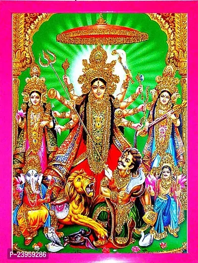 Laxmi Ji, Durga Mata  Kali Maa, Saraswati Ji With Mahishasura| Goddess Photo Frame Religious Frame In Pack Of 1