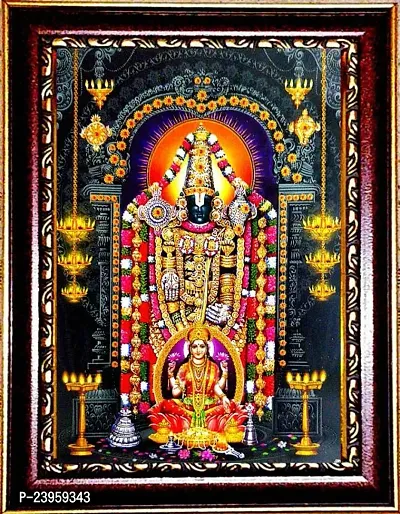 Tirupati Balaji With Laxmi Ji Photo Frame Religious Frame In Pack Of 1-thumb0