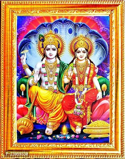 Lord Vishnu Laxmi Ji | Religious Photo Frame Religious Frame In Pack Of 1-thumb0