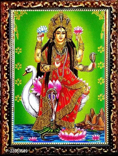 Manasa Devi | Nag Devi | Goddess Of Snakes | Hindu Goddess Religious Frame In Pack Of 1-thumb0