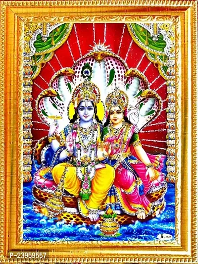 Vishnu Laxmi Photo Frame Religious Frame In Pack Of 1-thumb0