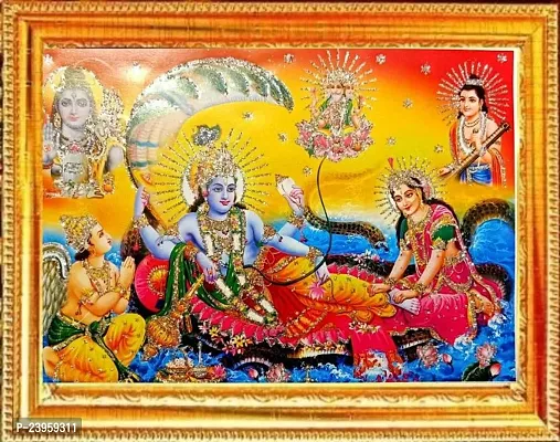 Vishnu Laxmi Photo Frame ( 20 X 15 Cm ) Religious Frame In Pack Of 1