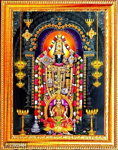 Tirupati Balaji With Laxmi Ji Photo Frame Religious Frame In Pack Of 1