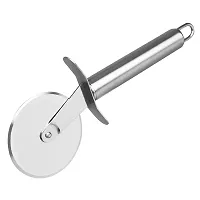 Mosaic Stainless Steel Wheel Pizza Cutter Premium Pack of 1, Silver (20 cm)-thumb3