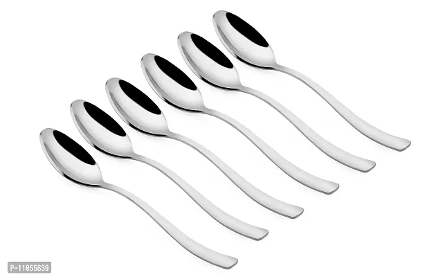 Mosaic Stainless Steel Pack of 6 Coffee Spoon Set for Tea, Sugar, Coffee, Spices, Small Spoon Set (Length 12cm, 1.8mm)-thumb5