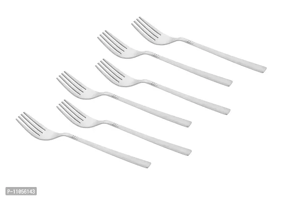 Mosaic Stainless Steel Dinner Fork Set for Noodles, Maggie, Fruits, Chaumin, Small Fork Set (Length 19cm, 1.5mm, Set of 12)