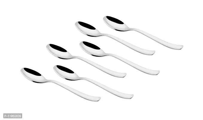 Mosaic Stainless Steel Pack of 6 Coffee Spoon Set for Tea, Sugar, Coffee, Spices, Small Spoon Set (Length 12cm, 1.8mm)