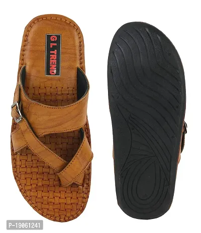 G L Trend Casual Stylish Tan Slipper Sandal for Men-thumb3