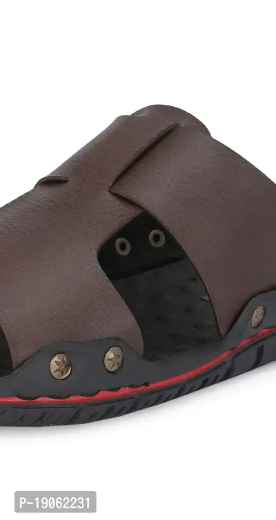G L Trend Casual Stylish Waterproof 2203 Slipper Sandal for Men Brown 8 UK-thumb5