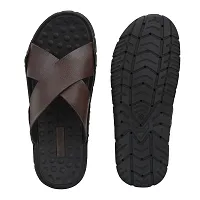 G L Trend Casual Stylish Cross Strap Waterproof 2219 Slipper Sandal for Men Brown 9 UK-thumb2