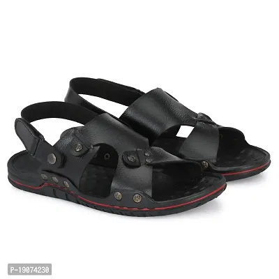 G L Trend Casual Everyday flat Stylish Waterproof Wedge 2205 Sandal for Men Black 8 UK