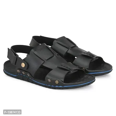 G L Trend Casual Everyday flat Stylish Waterproof Wedge 2204 Sandal for Men Black 8 UK