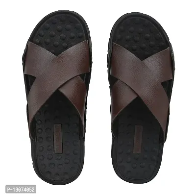 G L Trend Casual Stylish Cross Strap Waterproof 2219 Slipper Sandal for Men Brown 9 UK-thumb4